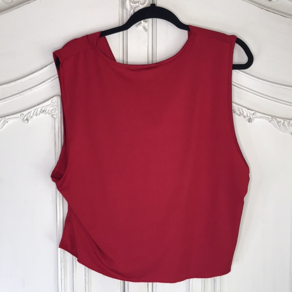 Plus Size Cowl Neck Tank Top Sz 4x US 20 red burgundy staple holiday item cute - Picture 5 of 7